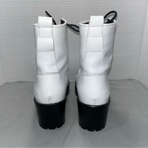 ROC Womens Chisel White Leather Lace Up Ankle Platform Booties Size US 7.5/EU 38 - Picture 6 of 11